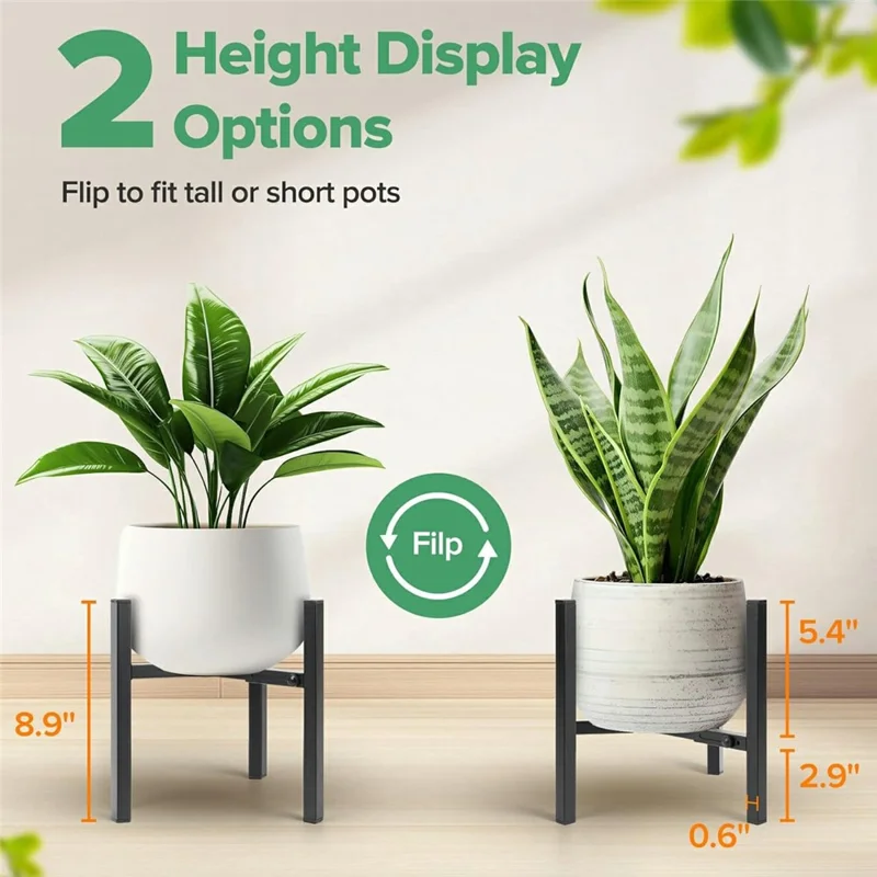 Soporte de 8-12 pulgadas con ancho ajustable para plantas, estructura telescópica triangular, soporte para macetas, interior y exterior - Negro
