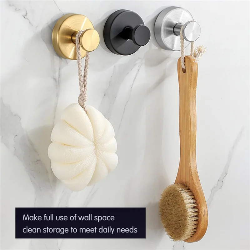 Ganci da Parete in Acciaio Inossidabile con Ventosa, Gancio da Parete senza Foratura, Appenditutto per Bagno e Cucina - Argento