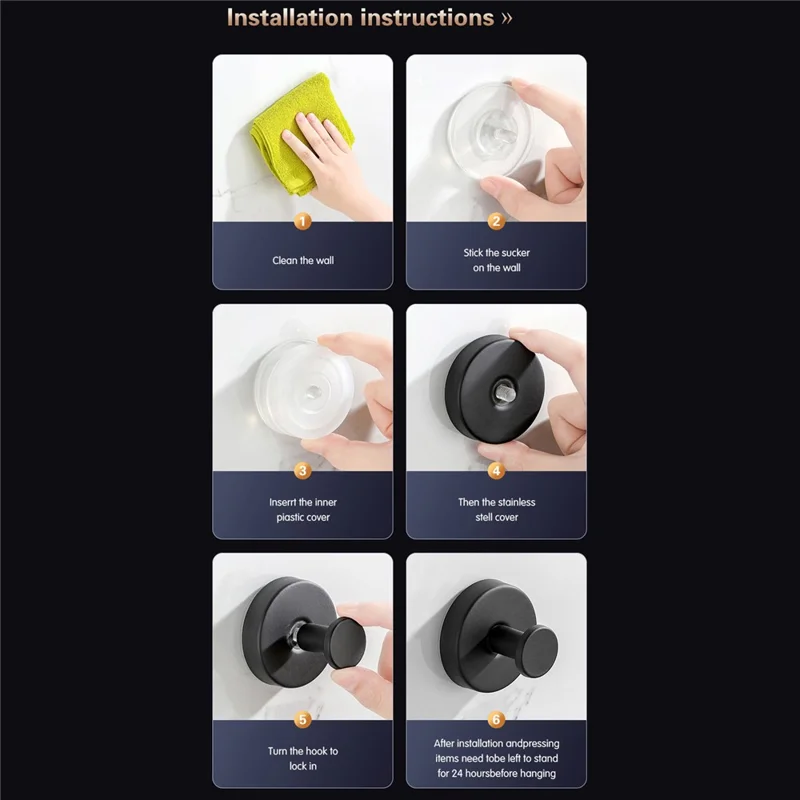 Ganci da Parete in Acciaio Inossidabile con Ventosa, Gancio da Parete senza Foratura, Appenditutto per Bagno e Cucina - Argento
