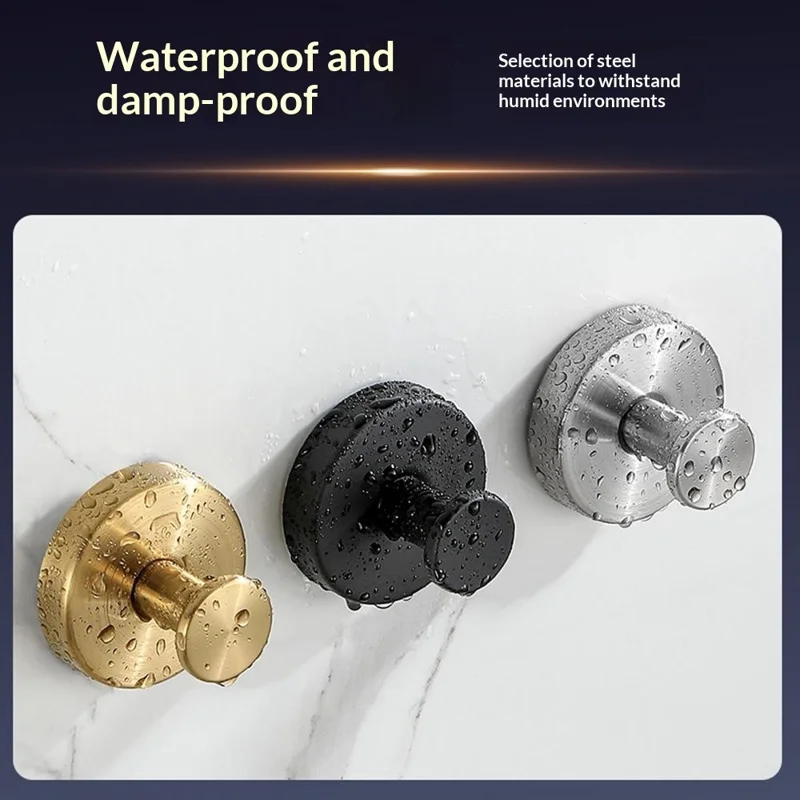 2 Pezzi Ganci a Ventosa in Acciaio Inossidabile Ganci da Parete senza Foratura Appenditutto per Bagno Cucina - Nero