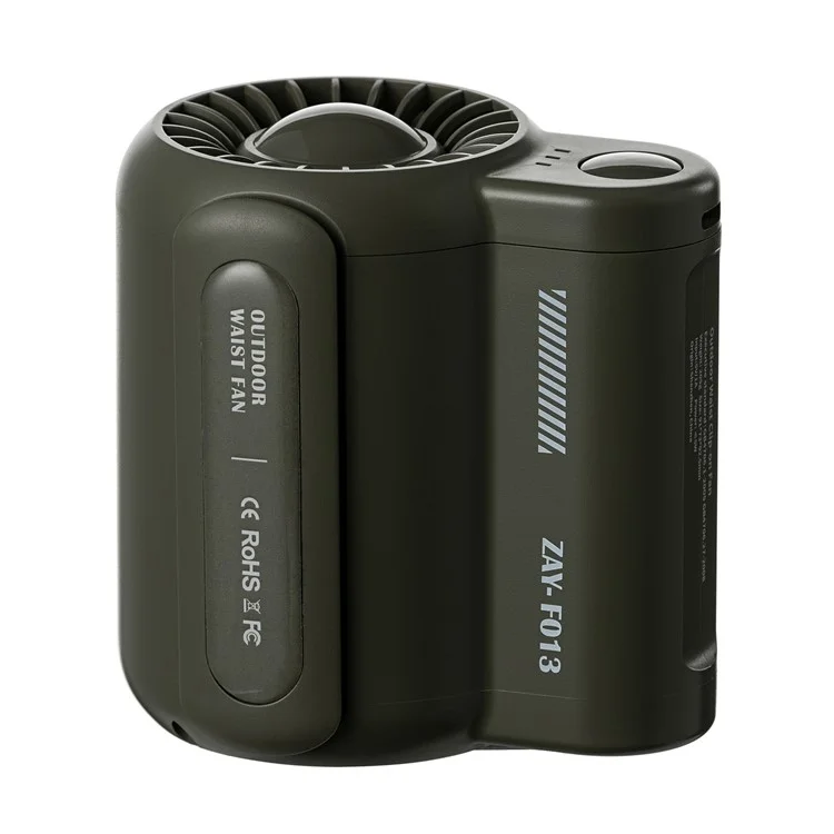 Ventilateur de poche portable mini rechargeable USB pour l'été, pince pour ceinture et support (certifié CE) - Vert