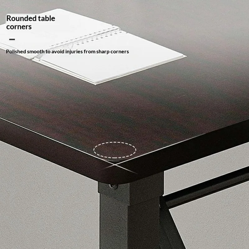 Falttisch 100x60x75 cm, Doppelschicht, Doppelstange, Computertisch, Schreibtisch, Esstisch, keine Montage erforderlich – Schwarz