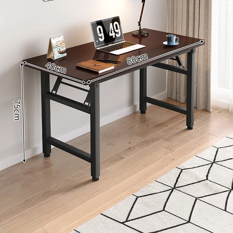 Klapptisch 80x40x75 cm mit Doppelstangen-Verstrebung Computertisch Büro- und Schreibtisch Keine Montage erforderlich – Schwarz