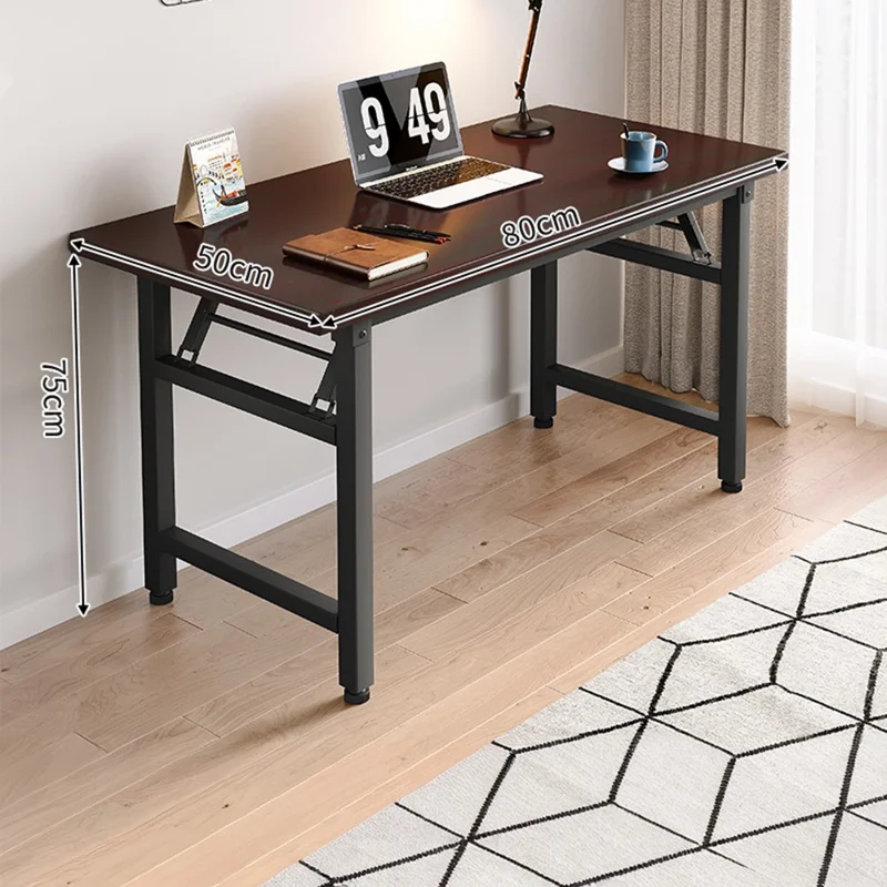 Faltbarer Tisch 80x50x75 cm, Doppelstangen-Computer-Schreibtisch, Büro- und Lernschreibtisch, keine Montage erforderlich – Schwarz