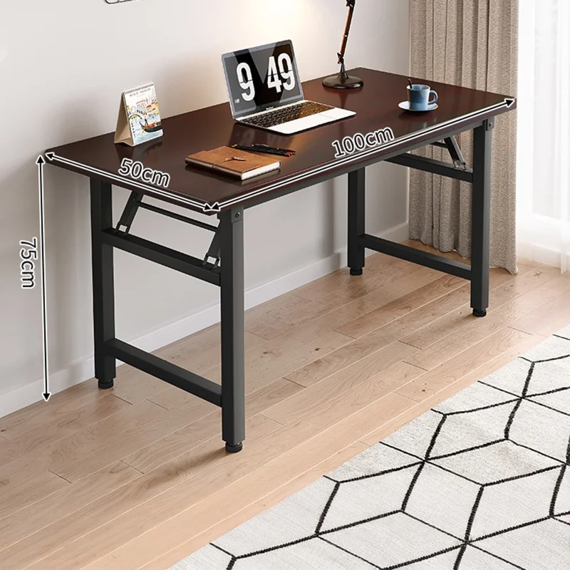 Klapptisch 100x50x75 cm Doppelstangen-Computer-Schreibtisch Büro- und Lernschreibtisch für zu Hause, keine Montage erforderlich – Schwarz
