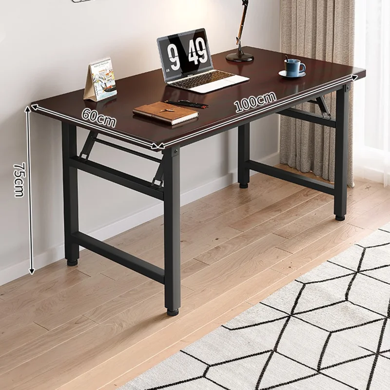 Falttisch 100x60x75 cm, Doppelstangen-Computerarbeitsplatz, Büro- und Schreibtisch für zu Hause, keine Montage erforderlich – schwarz