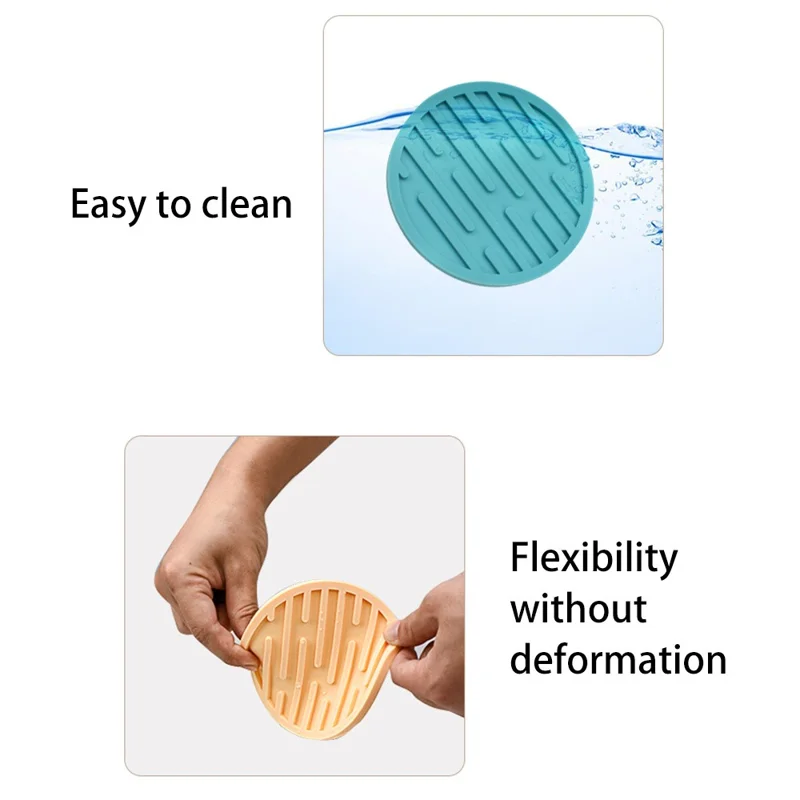 10cm Round Thick Silicone Mug Coaster Non-Slip Heat-Resistant Water Bottle Cup Drink Mat Pad - Grey