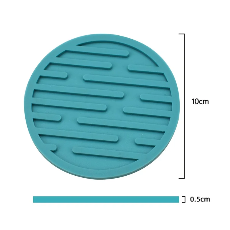 10cm Round Thick Silicone Mug Coaster Non-Slip Heat-Resistant Water Bottle Cup Drink Mat Pad - Grey