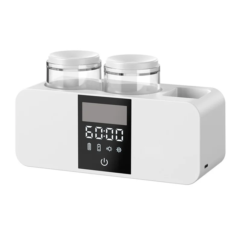 RA-612 Smart UV-Sterilisator Zahnbürstenhalter Wandmontage 4 Fächer Dual UVC+UVA Lufttrocknung 1800mAh Aufbewahrungsstation - Weiß