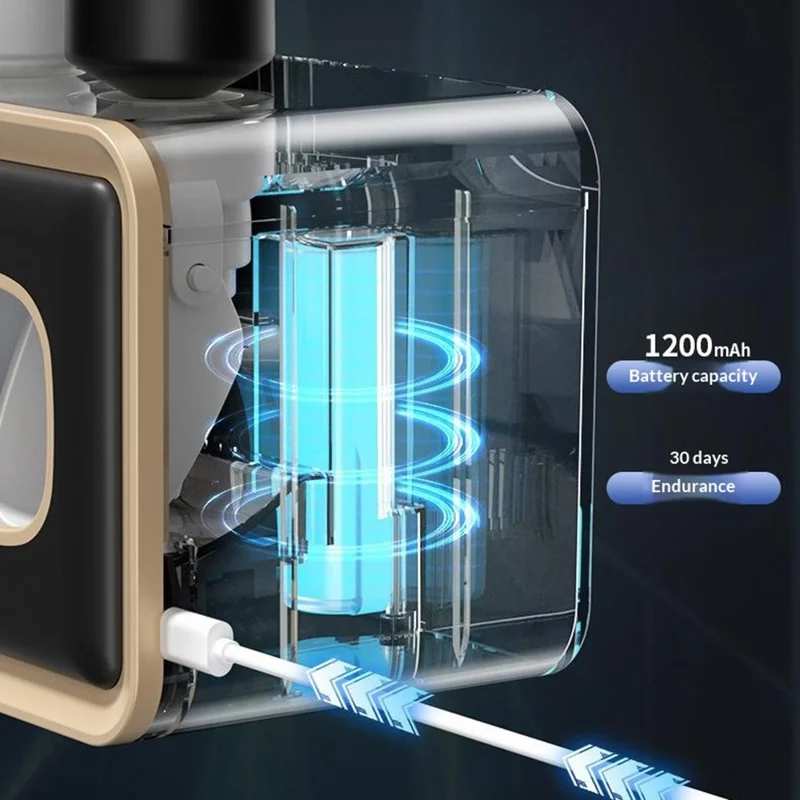 RA-933 Portascovolini da Dentifricio Intelligente con Sterilizzazione UV 99,9% Antibatterico, Asciugatura a 43°C, Batteria 1200mAh, Scaffale Organizzatore da Parete - Nero