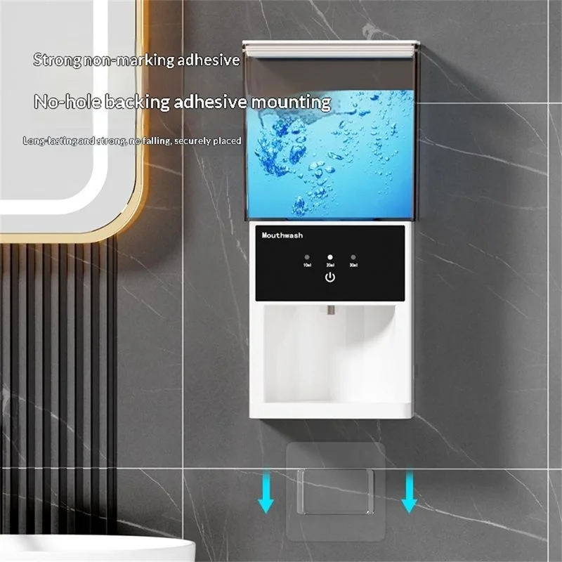 RA-981 Distributore Automatico di Collutorio da Parete con Sensore IR a 3 Livelli, Dispositivo per l'Assistenza Orale con Alimentazione Type-C - Bianco