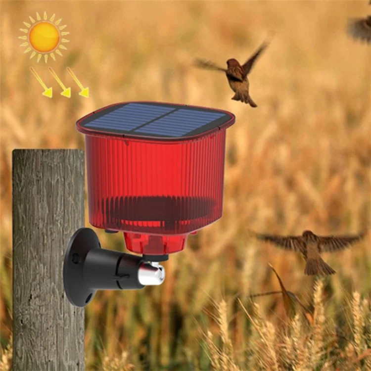 N911R Solar Birds / Animals Repeller Solar Recording Timer Sound and Light Alarm - Red