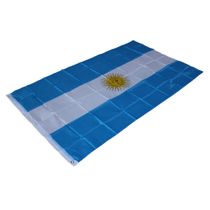 Flaga Argentyny 90x150 cm 3x5 ft, poliestrowa tarcza narodowa z uchwytami do wyświetlenia