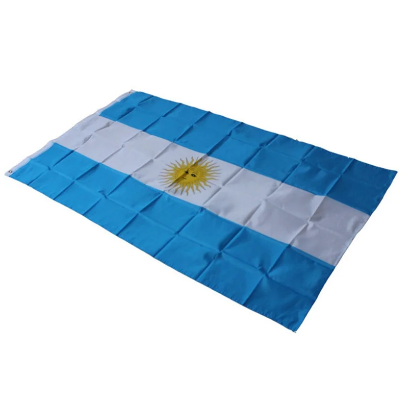 Flaga Argentyny 90x150 cm 3x5 ft, poliestrowa tarcza narodowa z uchwytami do wyświetlenia