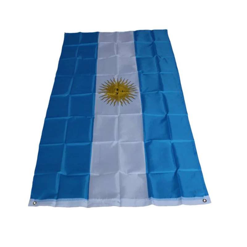 Flaga Argentyny 90x150 cm 3x5 ft, poliestrowa tarcza narodowa z uchwytami do wyświetlenia