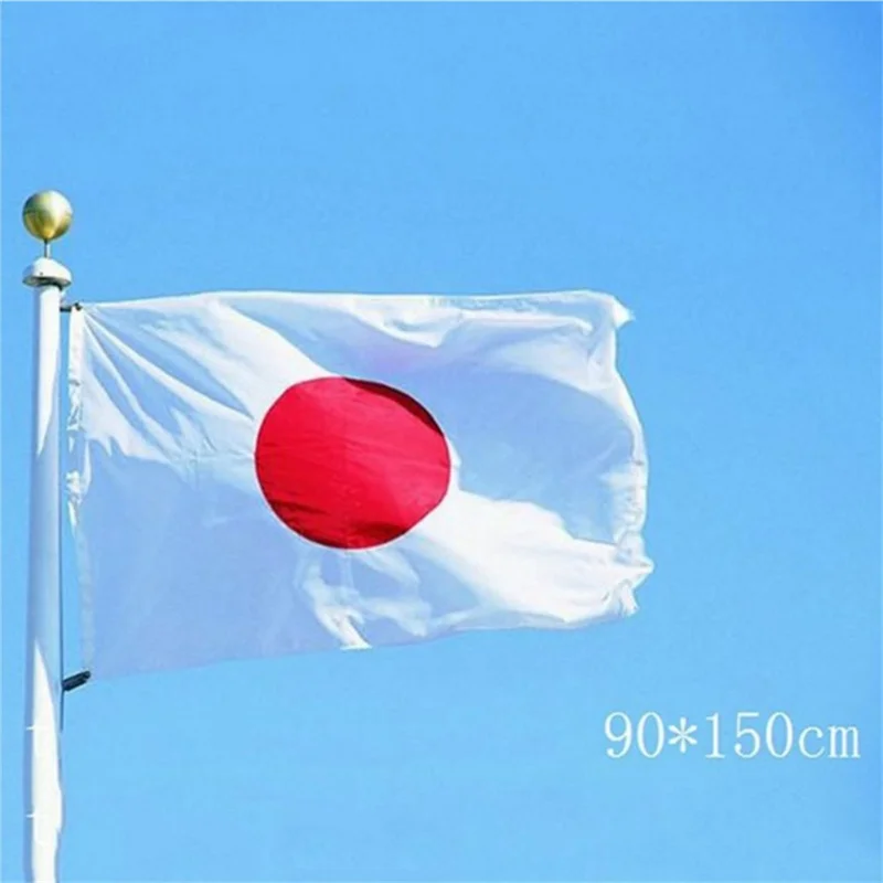 90x150cm 3x5ft Flaga Japonii Poliesterowa Flaga Narodowa z Uchylami do Wyświetlania na Zewnątrz i Wewnątrz