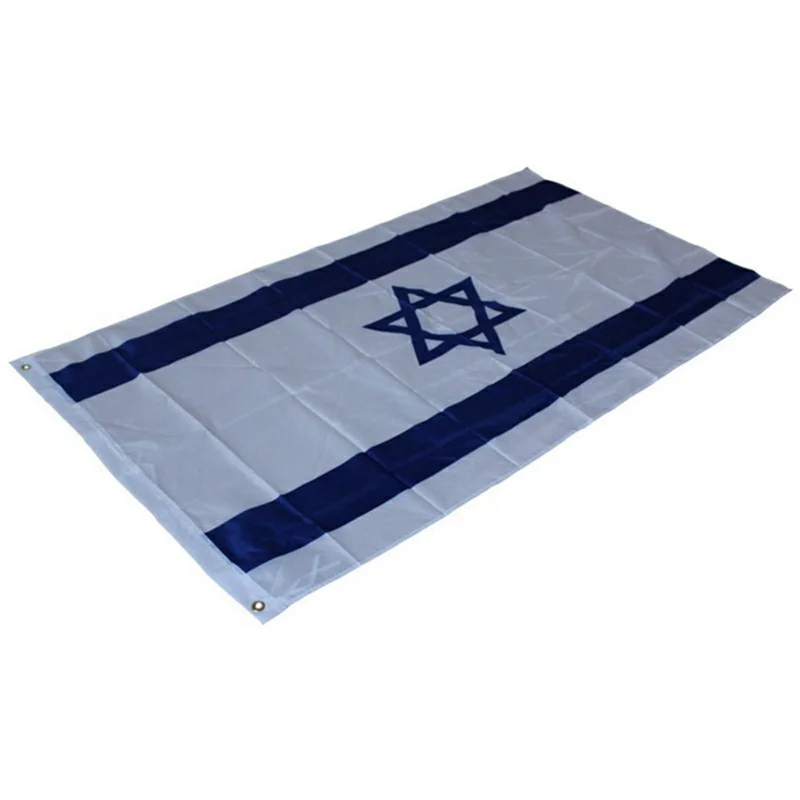 Flaga Izraela 90x150 cm, 3x5 stóp, poliestrowa flaga narodowa z grometami do użytku zewnętrznego