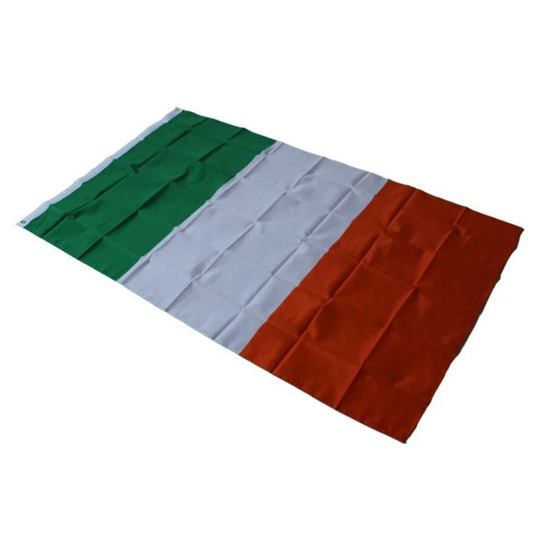 Flaga Irlandii 90x150 cm (3x5 stóp), poliestrowa flaga narodowa z uchwytami do wyświetlania wewnętrznie i zewnętrznie