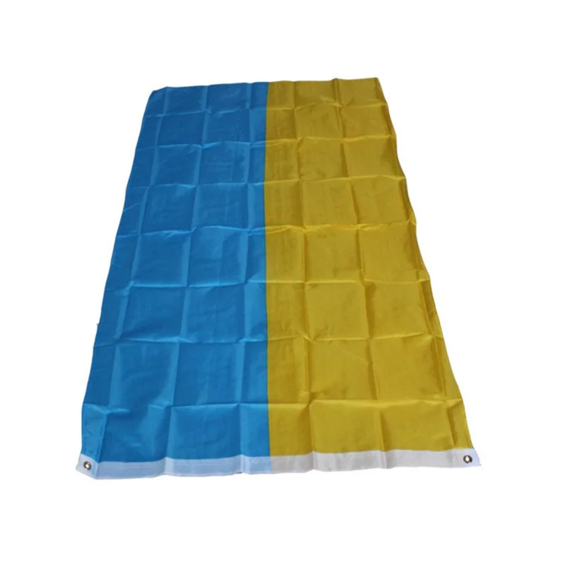 Flaga Ukrainy 90x150 cm, 3x5 stóp, poliestrowa flaga narodowa z uchwytem metalowym do wyświetlania na zewnątrz