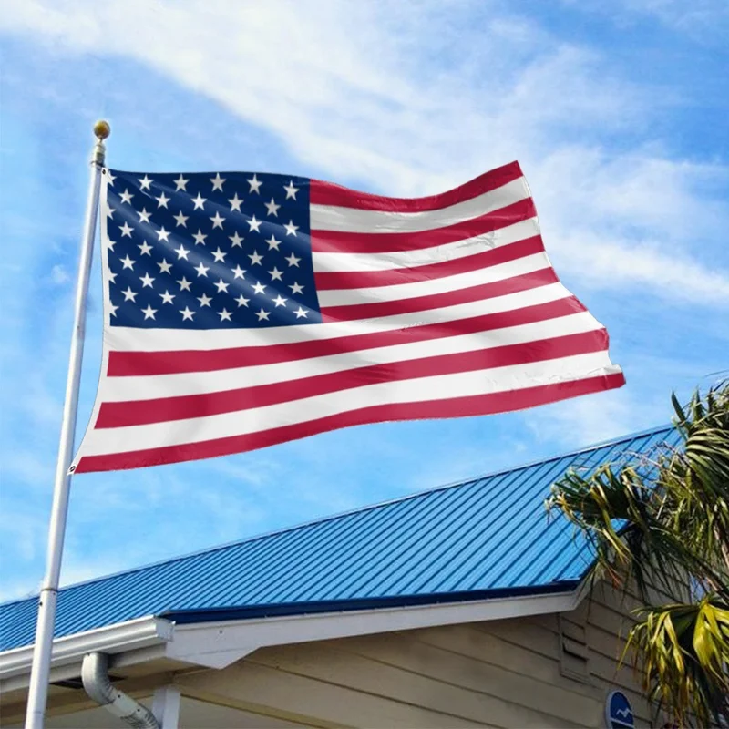 90x150cm 3x5ft US American Flag Polyester National Banner with Metal Grommets for Outdoor Indoor Display