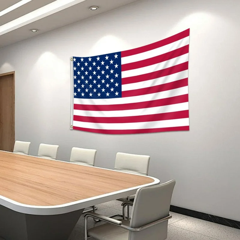 90x150cm 3x5ft US American Flag Polyester National Banner with Metal Grommets for Outdoor Indoor Display