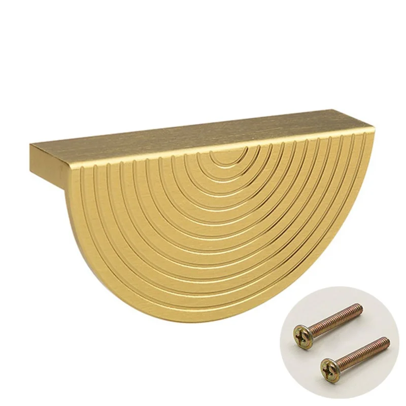 Semicircle Bronze Cabinet Door Pulls Replacement Wardrobe Door Handle with 22mm Screw, Size: L