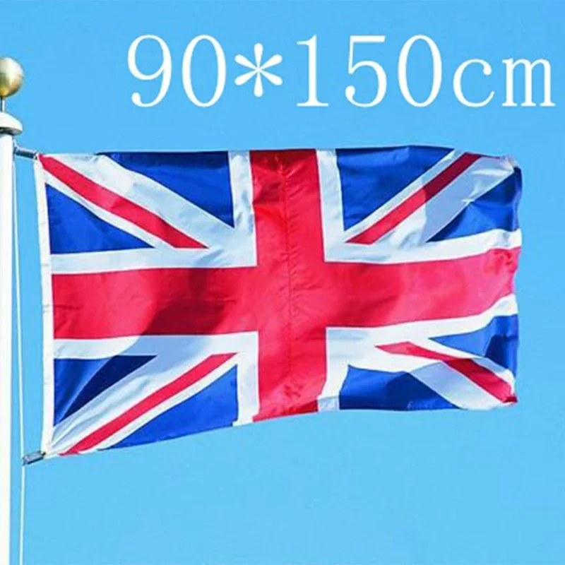 90x150cm 3x5ft UK British Flag Polyester National Banner with Metal Grommets for Outdoor Indoor Display
