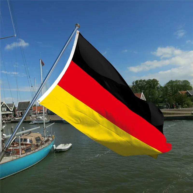 90x150cm 3x5ft Deutschland-Flagge aus Polyester, Nationalfahne mit Ösen für drinnen und draußen, Partydekoration