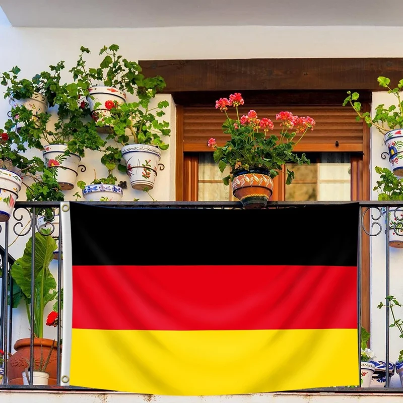 90x150cm 3x5ft Deutschland-Flagge aus Polyester, Nationalfahne mit Ösen für drinnen und draußen, Partydekoration