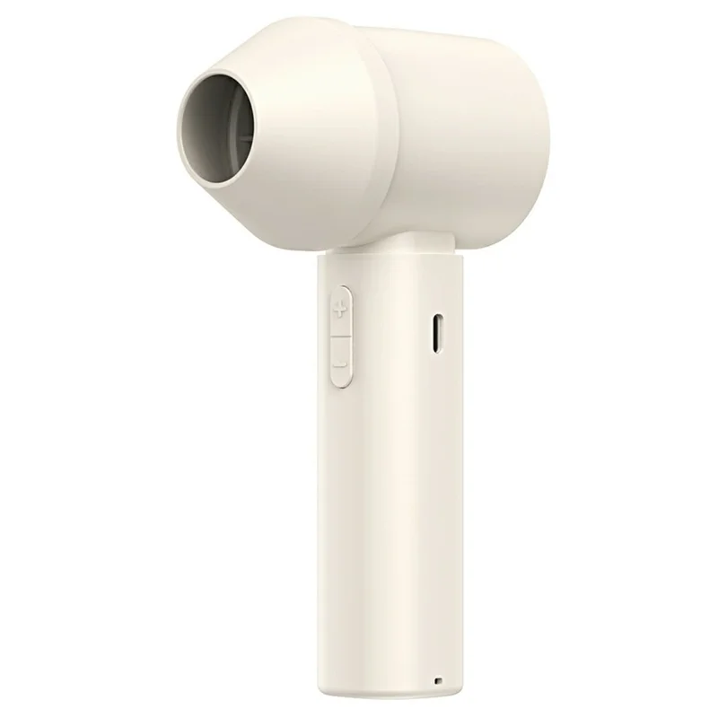 Mini Digital Display Handheld Fan 199-Speed Levels Brushless Motor Type-C Charging Portable Cooling Fan with Air Nozzle - Beige