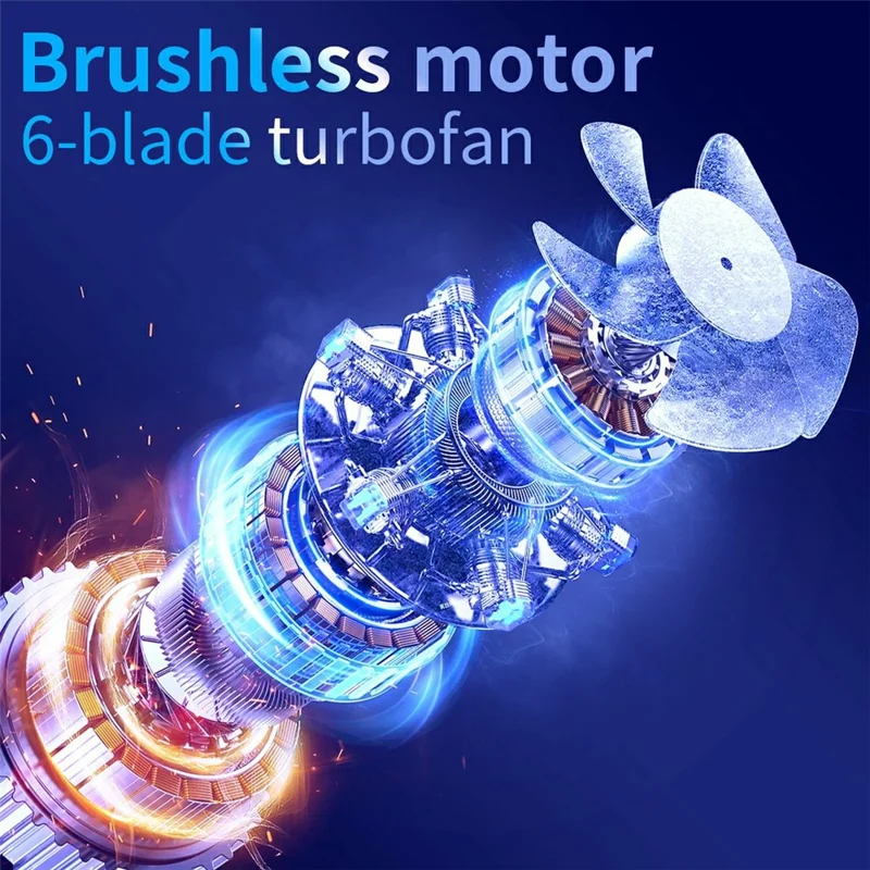 Mini Digital Display Handheld Fan 199-Speed Levels Brushless Motor Type-C Charging Portable Cooling Fan with Air Nozzle - Beige