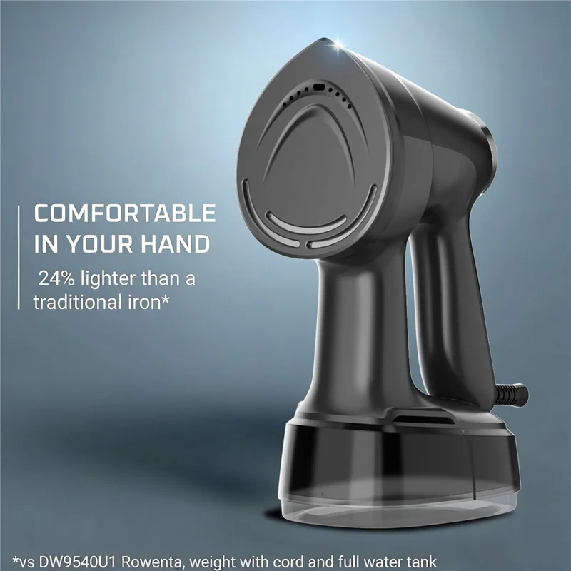 Handheld Steam Iron Garment Steamer 400ml Large Tank LCD Touch Screen Auto-Grip  Ironing Machine Steam Iron for Travel Home - Black  /  EU Plug