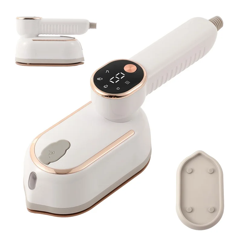 Mini Garment Steamer 2-in-1 Portable Handheld 1200W 180 Degree Rotating Handle Flat Hanging Ironing Machine Steam Iron - White