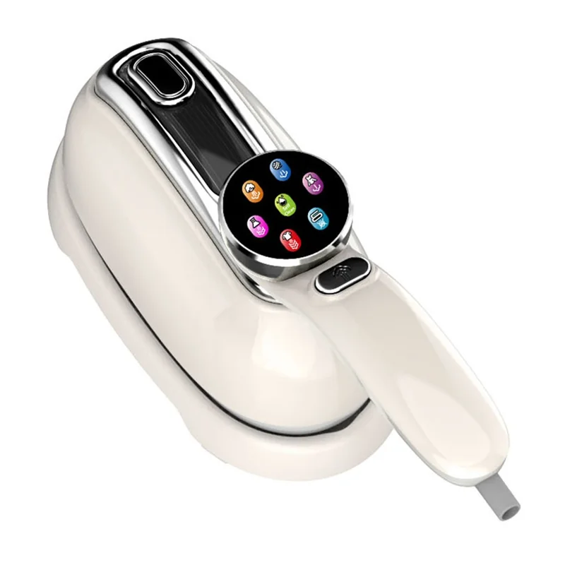 Multi-Function LCD Handheld Garment Steamer with Colorful LCD Display 1300W Portable Steam Iron for Home Travel - White
