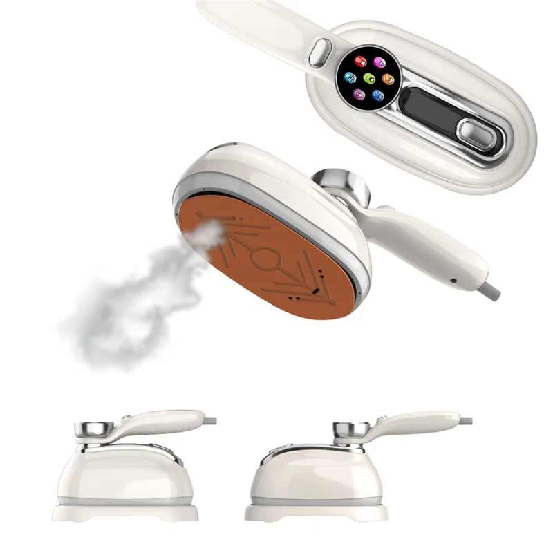 Multi-Function LCD Handheld Garment Steamer with Colorful LCD Display 1300W Portable Steam Iron for Home Travel - White