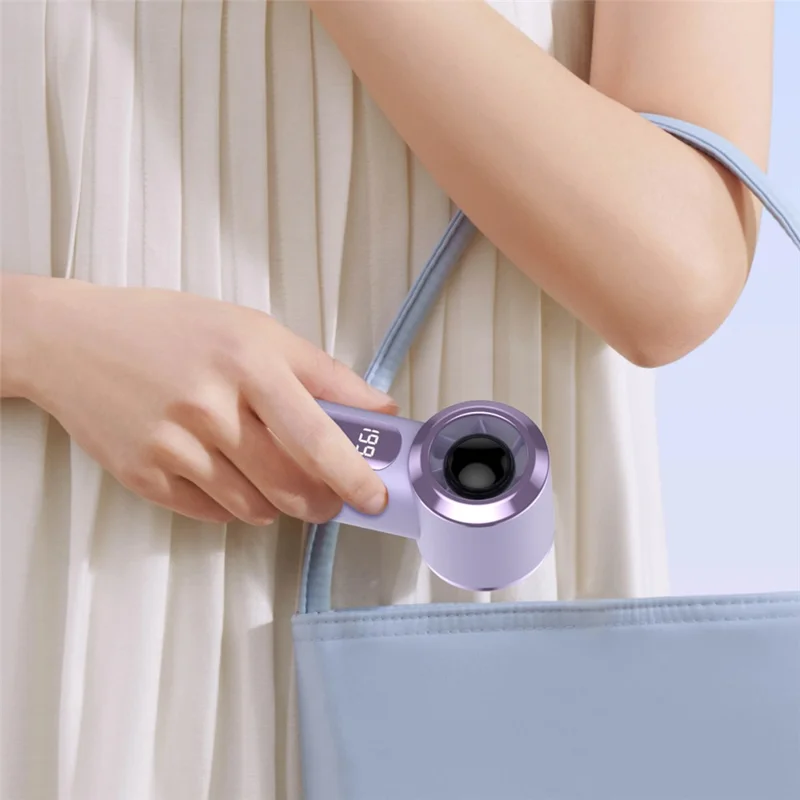 Ventaglio Mini Portatile con Display LED Motore Brushless 2000mAh Type-C 199 Velocità - Viola