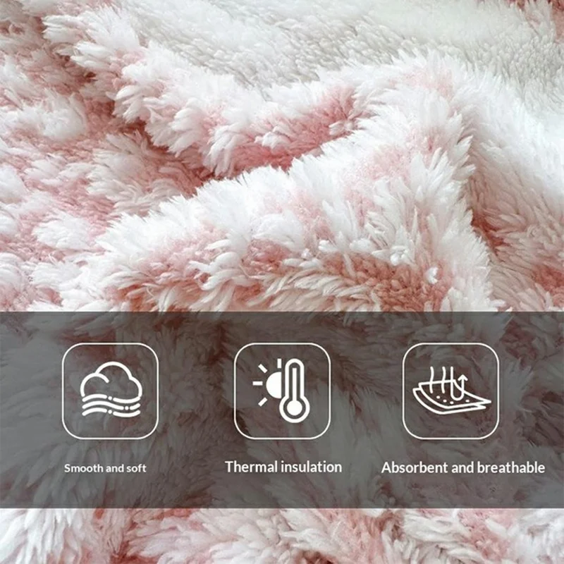 150x200cm Koc z Czarnego Aksamitu z Motywem Śnieżynki Koc na Kanapę, Pochylny Koc z Miękkiego Fleece, Ciepły i Delikatny dla Skóry - Różowy