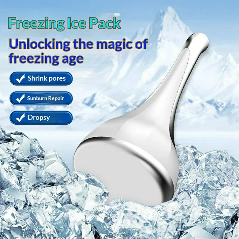 Rouleau facial Ice Rose - Massager froid pour resserrer les pores et apaiser la peau, outil de soin anti-poches, rose