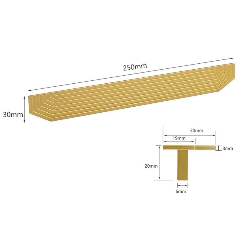 C-Shaped Wardrobe Door Handle Bronze Cabinet Door Dresser Drawer Pull Handle with 22mm Screw, Size: L