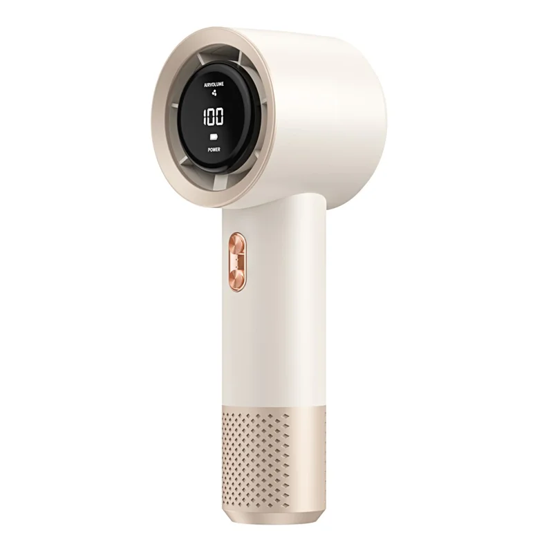 Mini ventilador portátil digital con 199 velocidades, ventilador de mano con pantalla digital, batería de 3000 mAh, carga rápida con USB tipo C, color beige
