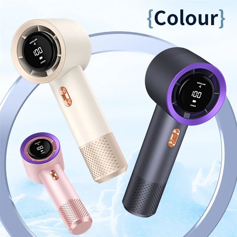 Mini ventilador portátil digital con 199 velocidades, ventilador de mano con pantalla digital, batería de 3000 mAh, carga rápida con USB tipo C, color beige