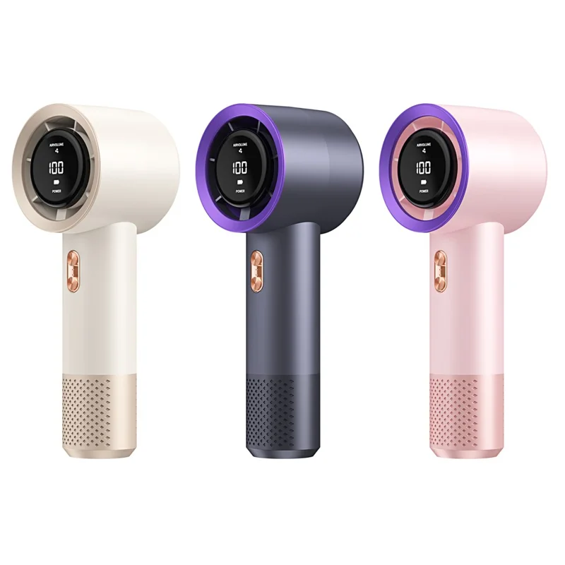 Mini ventilador portátil digital con 199 velocidades, ventilador de mano con pantalla digital, batería de 3000 mAh, carga rápida con USB tipo C, color beige