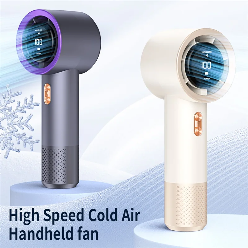 Mini ventilador portátil digital con 199 velocidades, ventilador de mano con pantalla digital, batería de 3000 mAh, carga rápida con USB tipo C, color beige