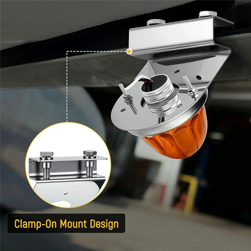 2Pcs 304 Stainless Steel Clamp-On Light Bracket 5 Degree Angle  Mounting Watermelon Lights Holder for Semi Truck - 45 Degree Angle
