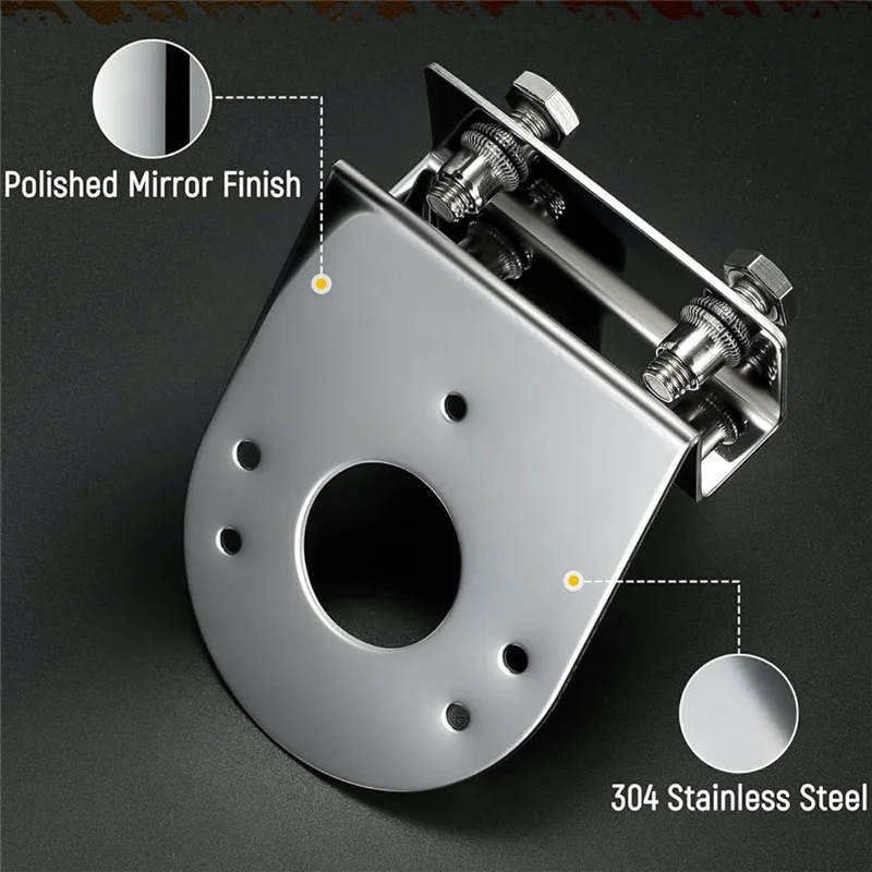 2Pcs 304 Stainless Steel Clamp-On Light Bracket 5 Degree Angle  Mounting Watermelon Lights Holder for Semi Truck - 45 Degree Angle