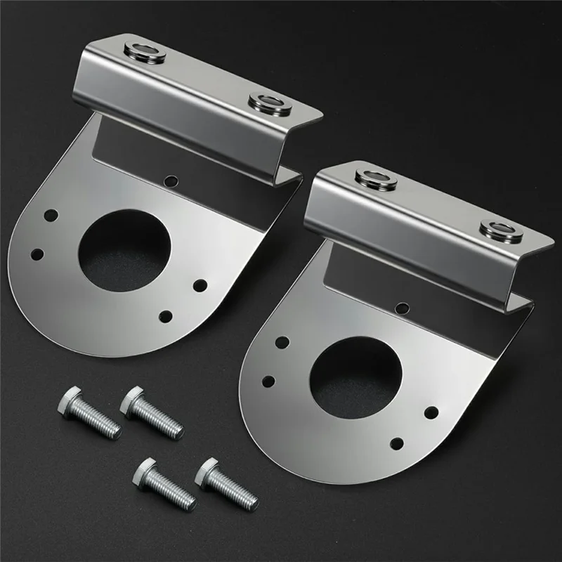 2Pcs 304 Stainless Steel Clamp-On Light Bracket 5 Degree Angle  Mounting Watermelon Lights Holder for Semi Truck - 45 Degree Angle