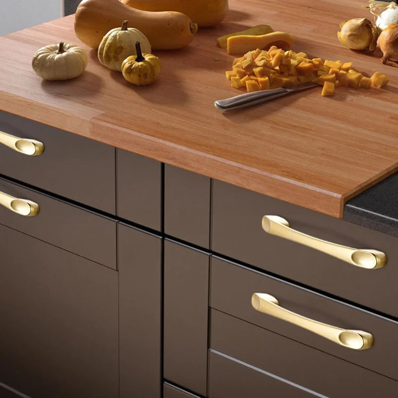 Aluminum Alloy Wardrobe Door Handle Drawer Cabinet Pull Handle Furniture Hardware, 22mm Screw - 8120-96 Gold