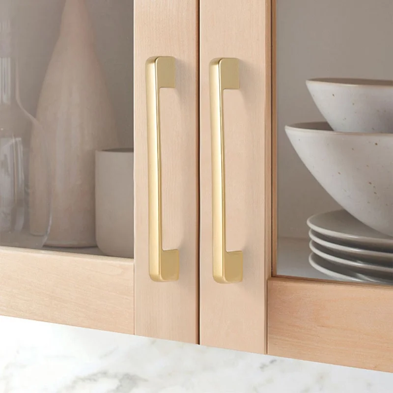 Aluminum Alloy Wardrobe Door Handle Drawer Cabinet Pull Handle Furniture Hardware, 22mm Screw - 8120-96 Gold
