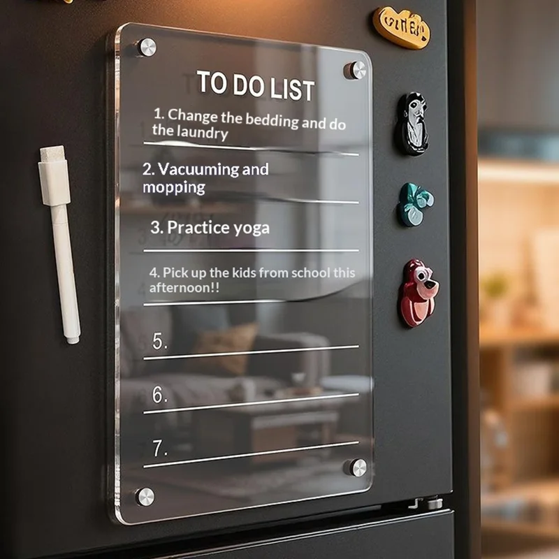 20x30 cm Magnetisch Whiteboard van Acryl, Wisbaar Berichtenbord met Marker voor Koelkast - TE DOEN LIJST