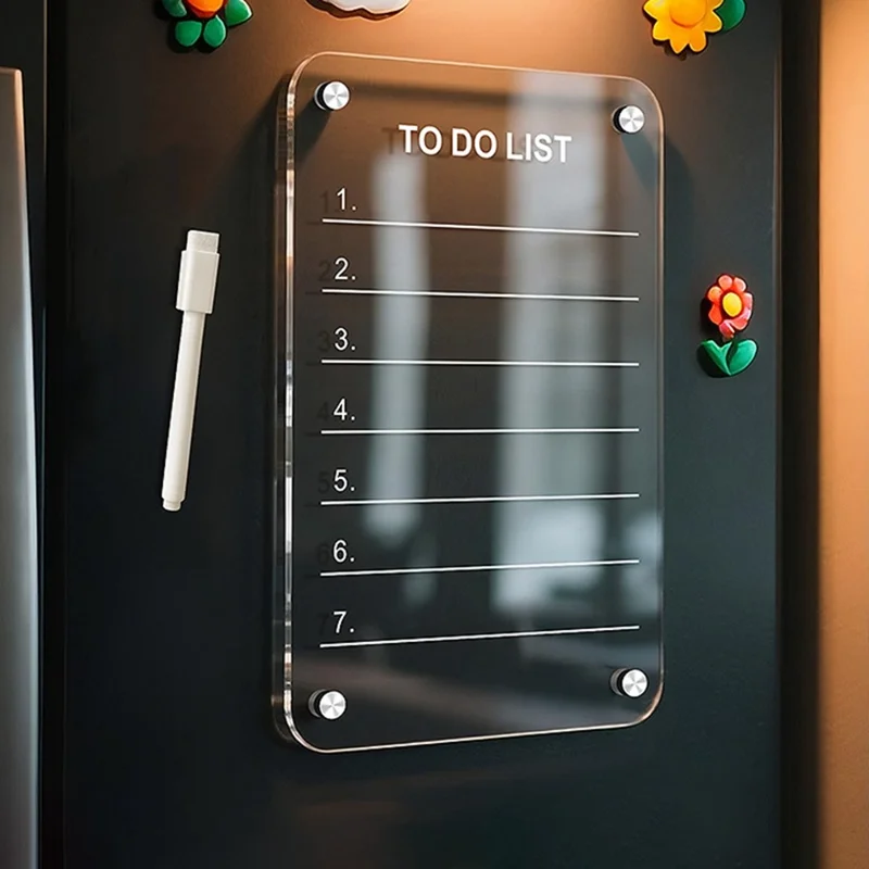 30x40cm Magnetisch Whiteboard uit Acryl met Wisbare Berichtenplaat inclusief Markeringstift voor Koelkast - TE DOEN LIJST